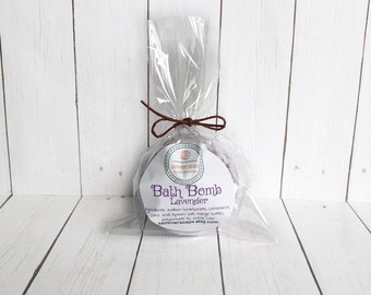 Lavender Bath Bomb with Mango Butter and Epsom Salt, 3.5 oz or 7 oz Scented Bath Bombs, Lavender Bath Fizzy, Bath Fizzies