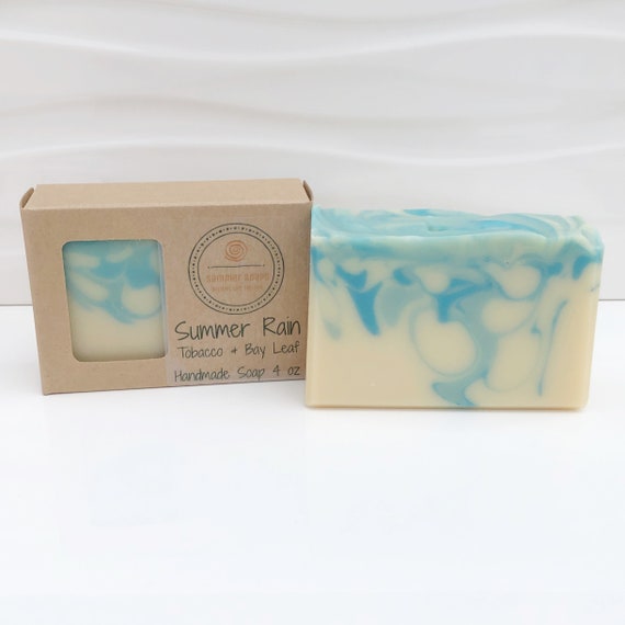 tobacco scented soap Raindrop Soap, Storm Soap, Tobacco and Bay Leaf Scented Soap, Men's Soap,  Masculine Scent Soap, Soap for Him, Men's Gift Soap