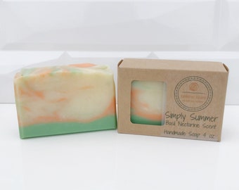 Basil and Nectarine Scented Soap for Women or Teens, Gift for Her, Summer Scent Soap, Sweet Herbal Scent Soap