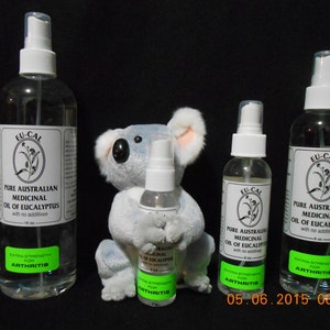 AUSTRALIAN OIL of EUCALYPTUS 100% Pure 4oz.  Double Distilled Extra Strength,  Stop Pain Now and Breathe Again!!    Free Shipping !