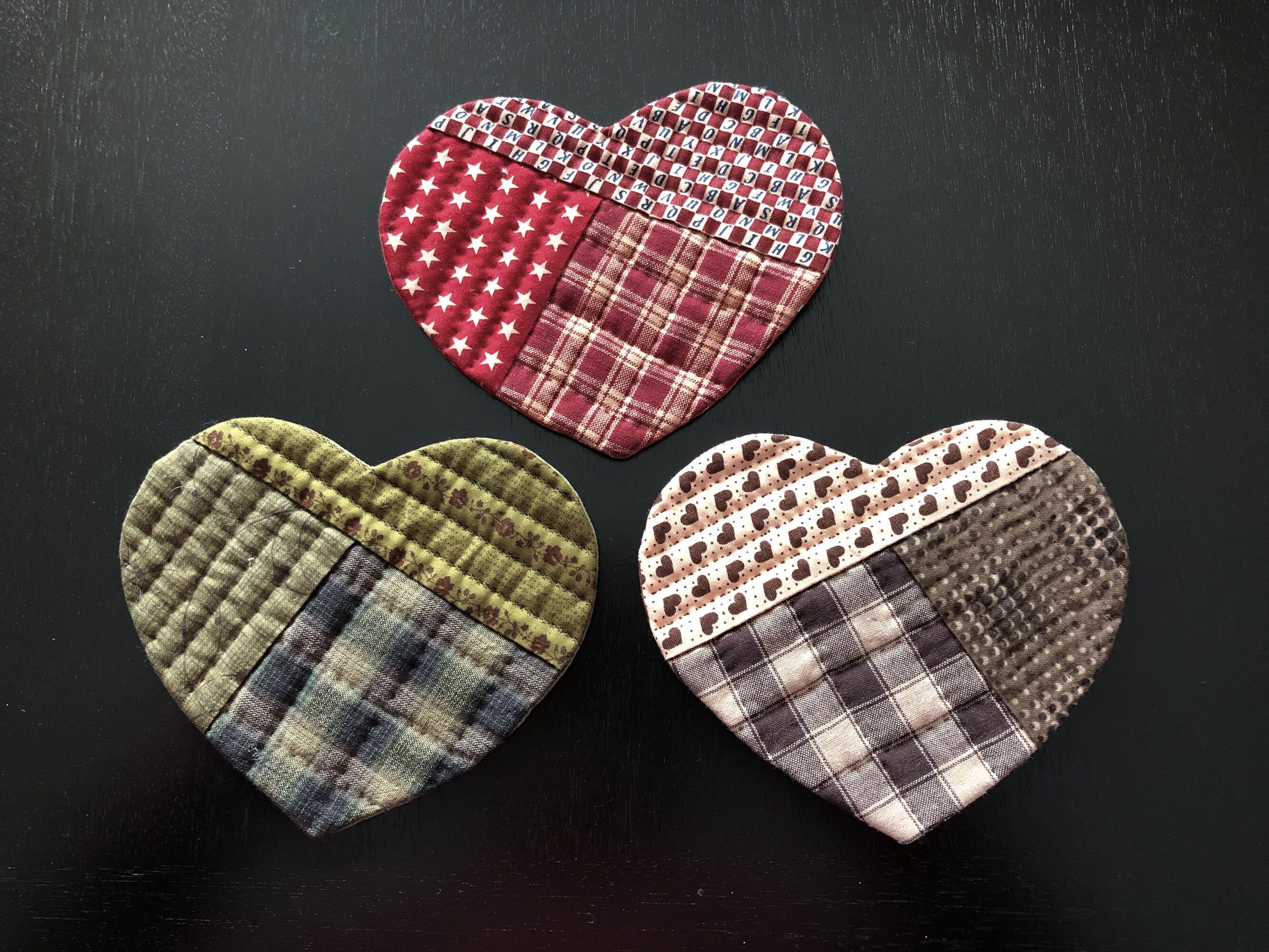Quilted Heart Coaster Set B Etsy