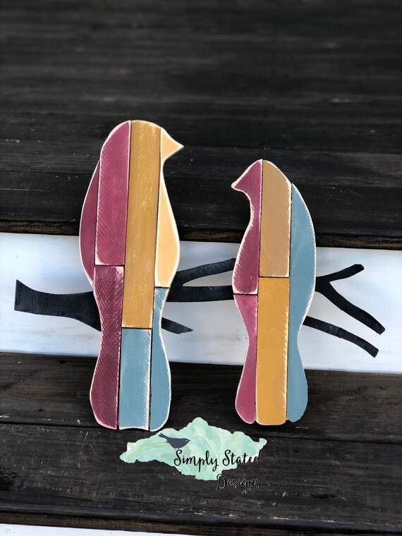 Love Birds Wall Decor Wooden Bird Decor Love Bird Decor Etsy