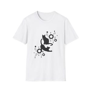 Cyber Cat Unisex T-Shirt, Tech Graphic Tee, Cyberpunk Kitty Shirt, Cool Cat Lover Gift, Computer Geek Clothing