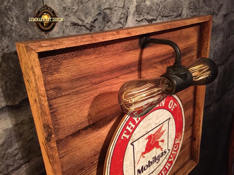 Mobil Gas lighted automotive memorabilia mobil gas station Etsy