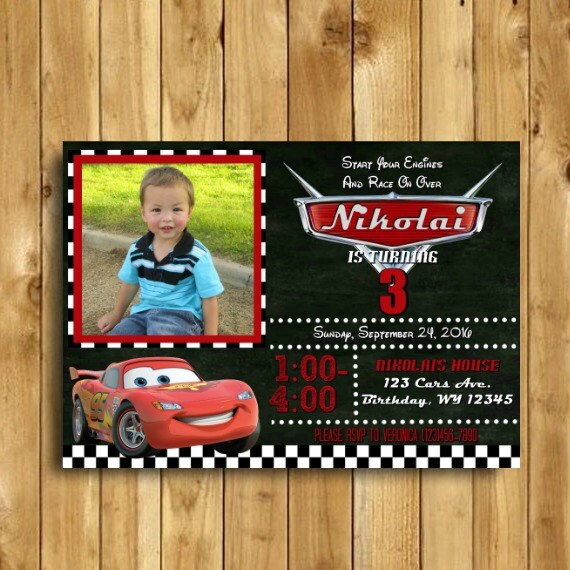 Invitation Anniversaire Cars Voitures Invitation Fete Etsy