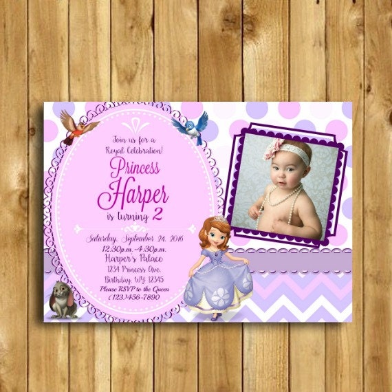 Sofia the First Invitation Princess Sofia Invitation Etsy