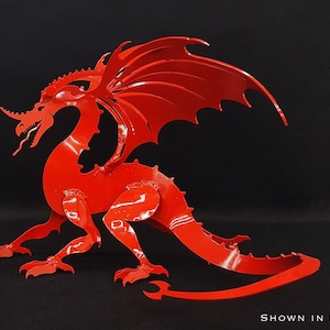 Drache - Große Drachenskulptur aus Metall - Versandbereit