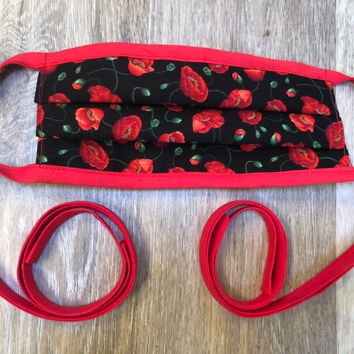 Face Mask Poppy Face Mask Floral Face Mask Flower Face Etsy
