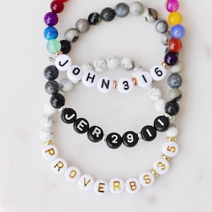 Bible Verse Beaded Bracelets | Word Bracelets | Faith Bracelets | Bible Verses | Faith Jewelry | Scripture Jewelry | Christian jewelry