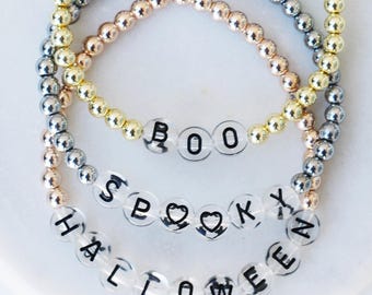 Halloween Custom Word Bracelets
