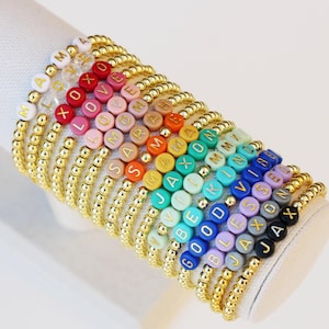 Gouden letter aangepaste woordarmbanden | cadeau voor moeder Moederdagcadeau | custom naamarmband | gepersonaliseerde woordarmband | naamarmband