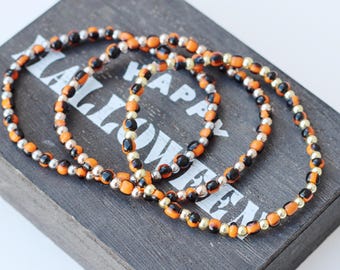 Jack O Lantern Stacking Bracelet