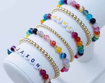 Multicolor Agate Bead Bracelets
