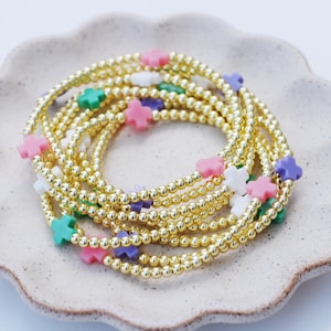 Colorful Cross Bead Bracelet | cross bead bracelet | 18k gold bead bracelets | cross bead | religious bracelet | Christian bracelet