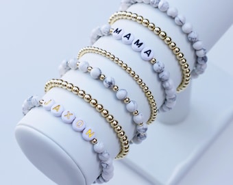 White Howlite Bead Bracelets