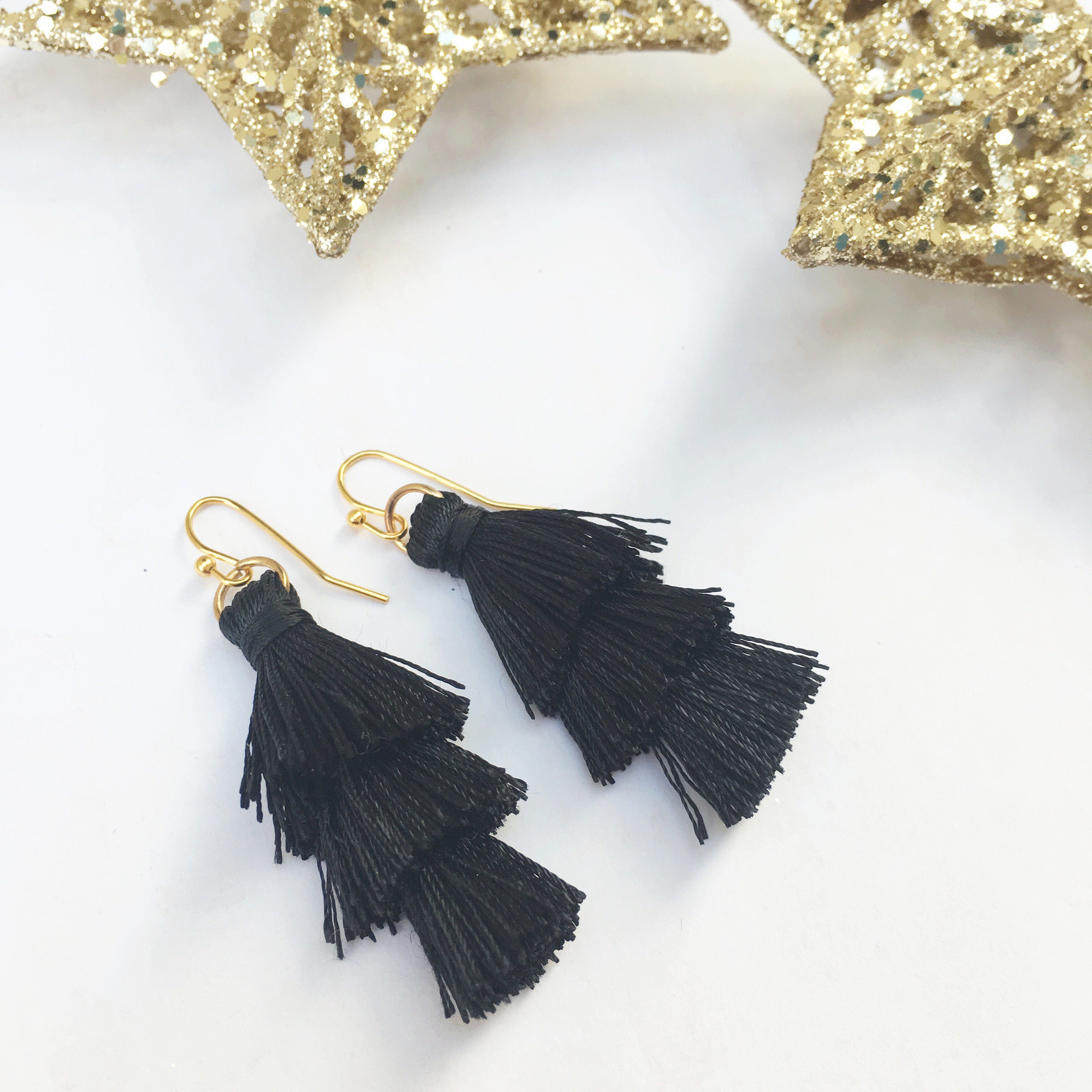 Black Tassel Earrings