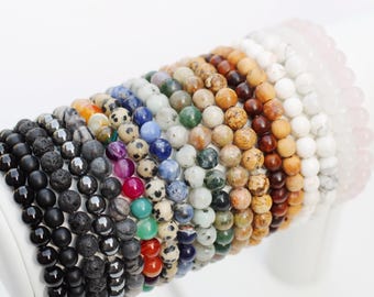 Plain Gemstone Bead Bracelets