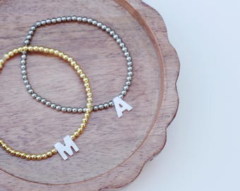 Pearl Shell Initial Bracelets