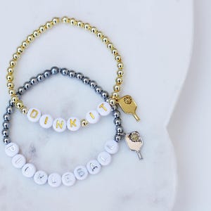 Custom Pickleball Bracelet | Personalized Pickleball Bracelet | Pickleball Gift for Women | Pickleball Team Bracelet |  Pickleball Bracelet