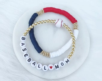 Custom Baseball Bracelet | Personalized Baseball Bracelet Set | Baseball Gift for Women | Baseball Team Bracelet | Custom Sports Bracelet