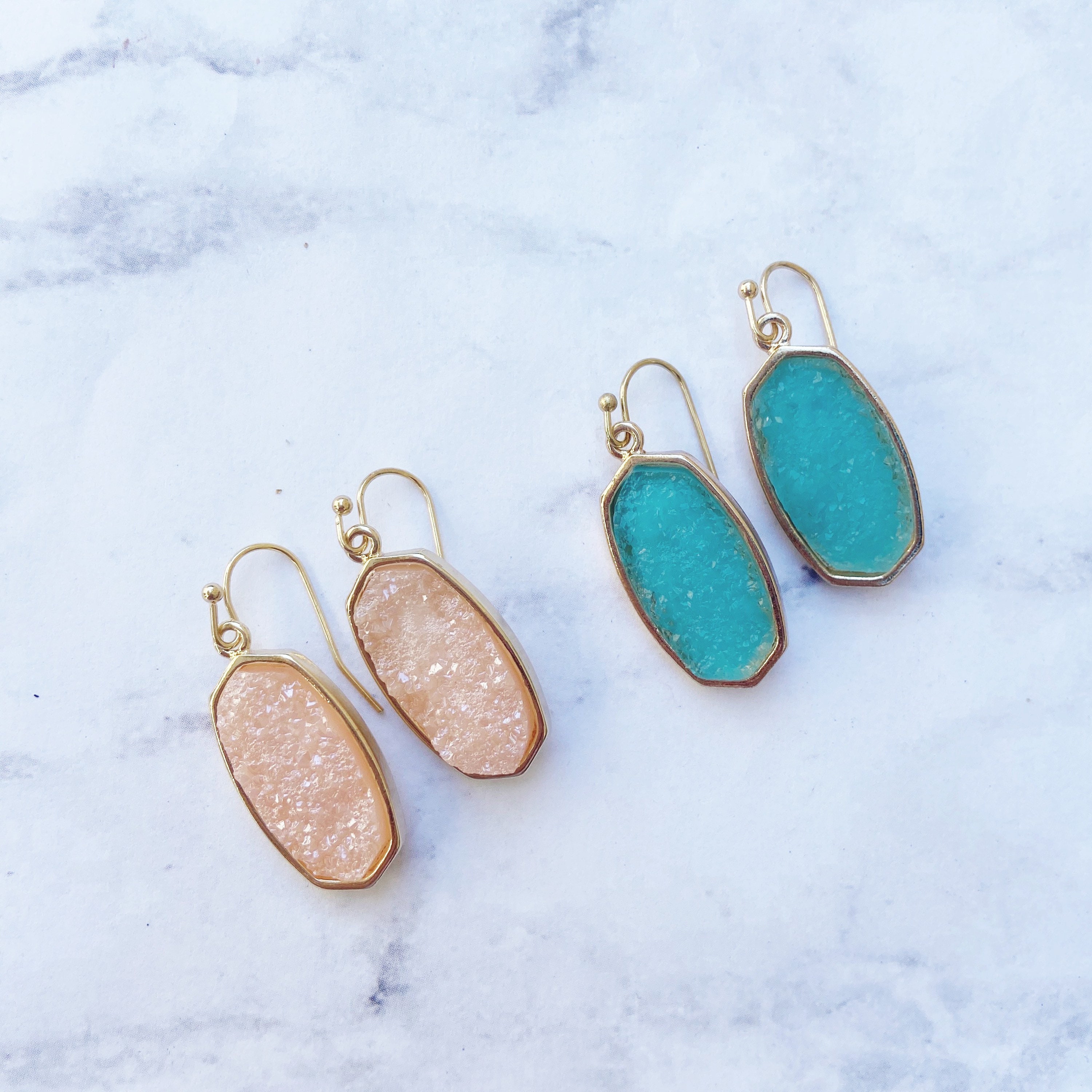 Turquoise Druzy Earrings