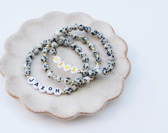 Dalmatian Jasper Bead Bracelets