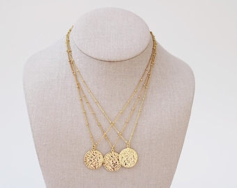 Hammered Pendant Necklace