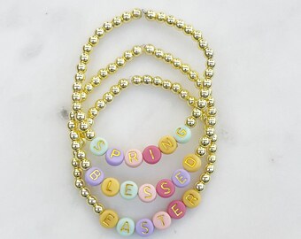 Spring Custom Word Bead Bracelet