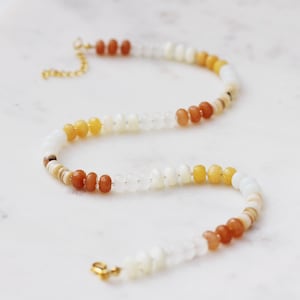 The Natural Necklace | Glass Gemstone Necklace | Candy Stone Necklace | Colorful Bead Necklace | Anthro Necklace | Rondelle Bead Necklace