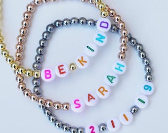 Colorful Word Stacking Bracelets