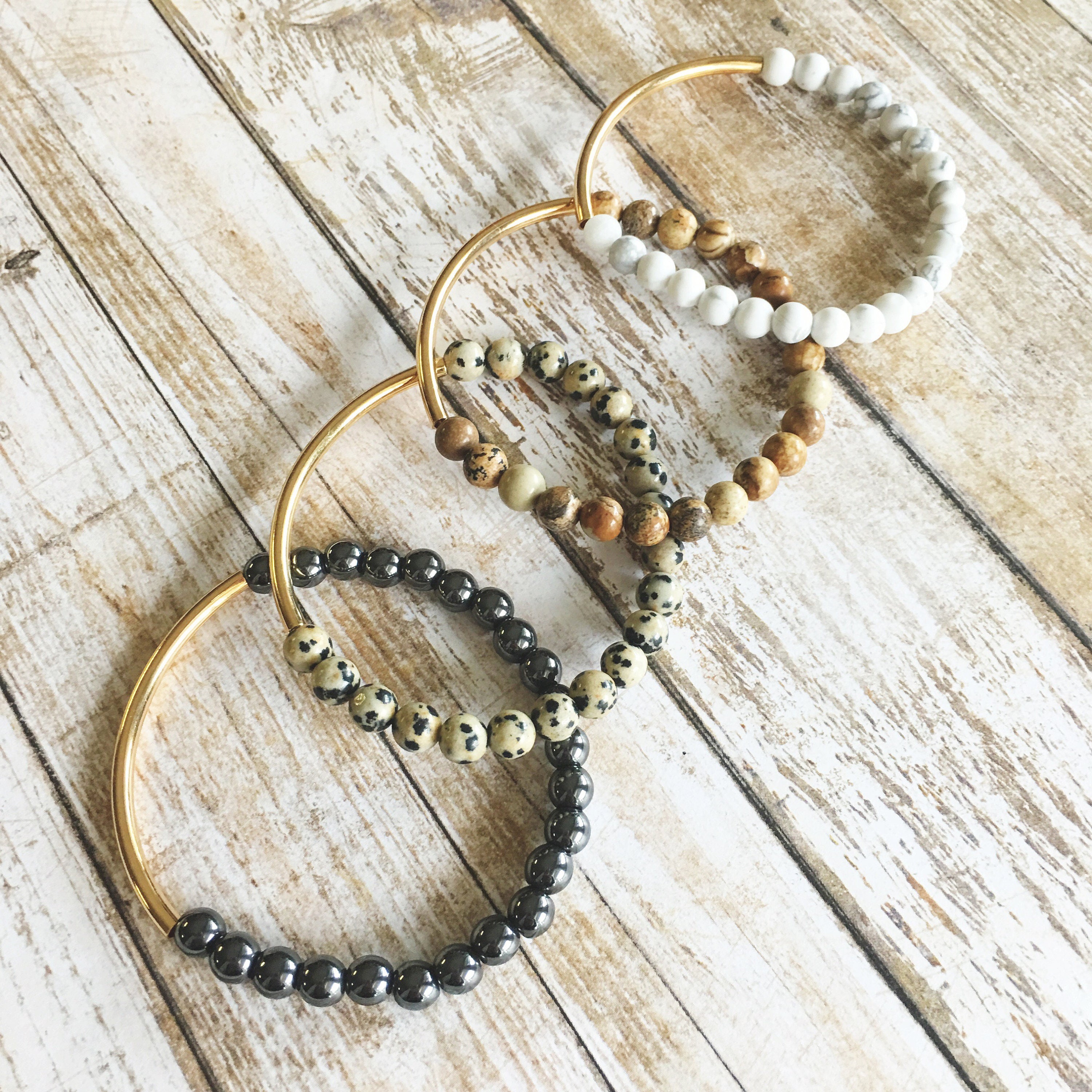 Gold Bar Bracelets by Sarahndipity Jewelry beaded stretch Etsy