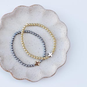 Pulseras de positividad / Pulsera de cruz de oro / Pulsera de cuentas cruzadas / Pulseras de fe / Pulsera religiosa / Pulsera cristiana / Pulsera de cuentas cruzadas imagen 11