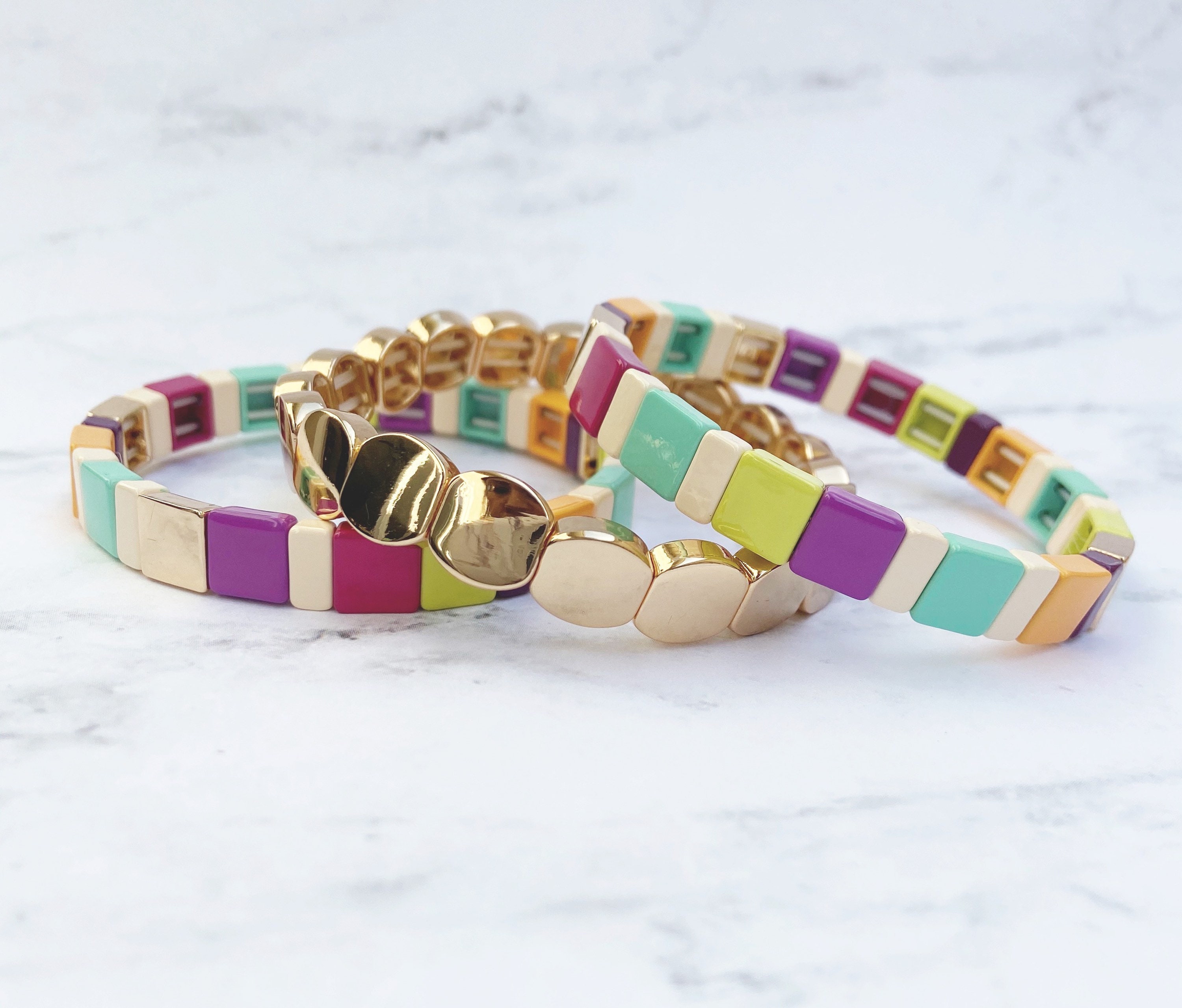 Bright Tile Bracelets