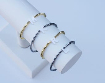 Pearl Shell Initial Bracelets