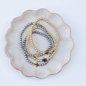 Pulseras de positividad / Pulsera de cruz de oro / Pulsera de cuentas cruzadas / Pulseras de fe / Pulsera religiosa / Pulsera cristiana / Pulsera de cuentas cruzadas imagen 5