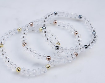 Crystal Bead Stacking Bracelets