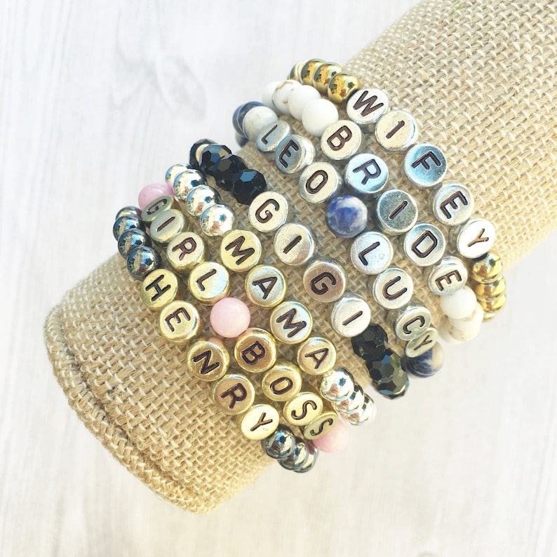 Custom Word Bracelets by Sarahndipity Jewelry beaded Etsy