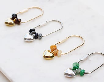 Natural Stone Bag Charm | Heart Keychain | Bow Bag Charm | Bow Charm Keychain | Gift for her | Gift for Bridesmaids | Personalized Bag Charm