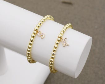 Mother of Pearl Shell Initial Bracelets