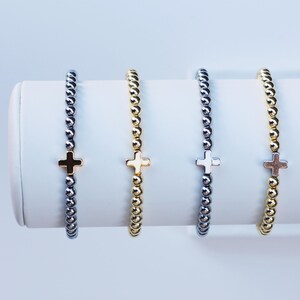 Pulseras de positividad / Pulsera de cruz de oro / Pulsera de cuentas cruzadas / Pulseras de fe / Pulsera religiosa / Pulsera cristiana / Pulsera de cuentas cruzadas imagen 8
