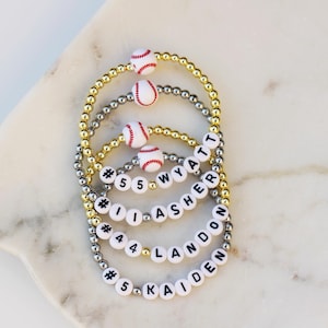 Custom Baseball Bracelet | Personalized Baseball Bracelet | Baseball Gift for Women | Baseball Team Bracelet | Custom Sports Bracelet