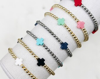 Colorful Cross Bead Bracelet