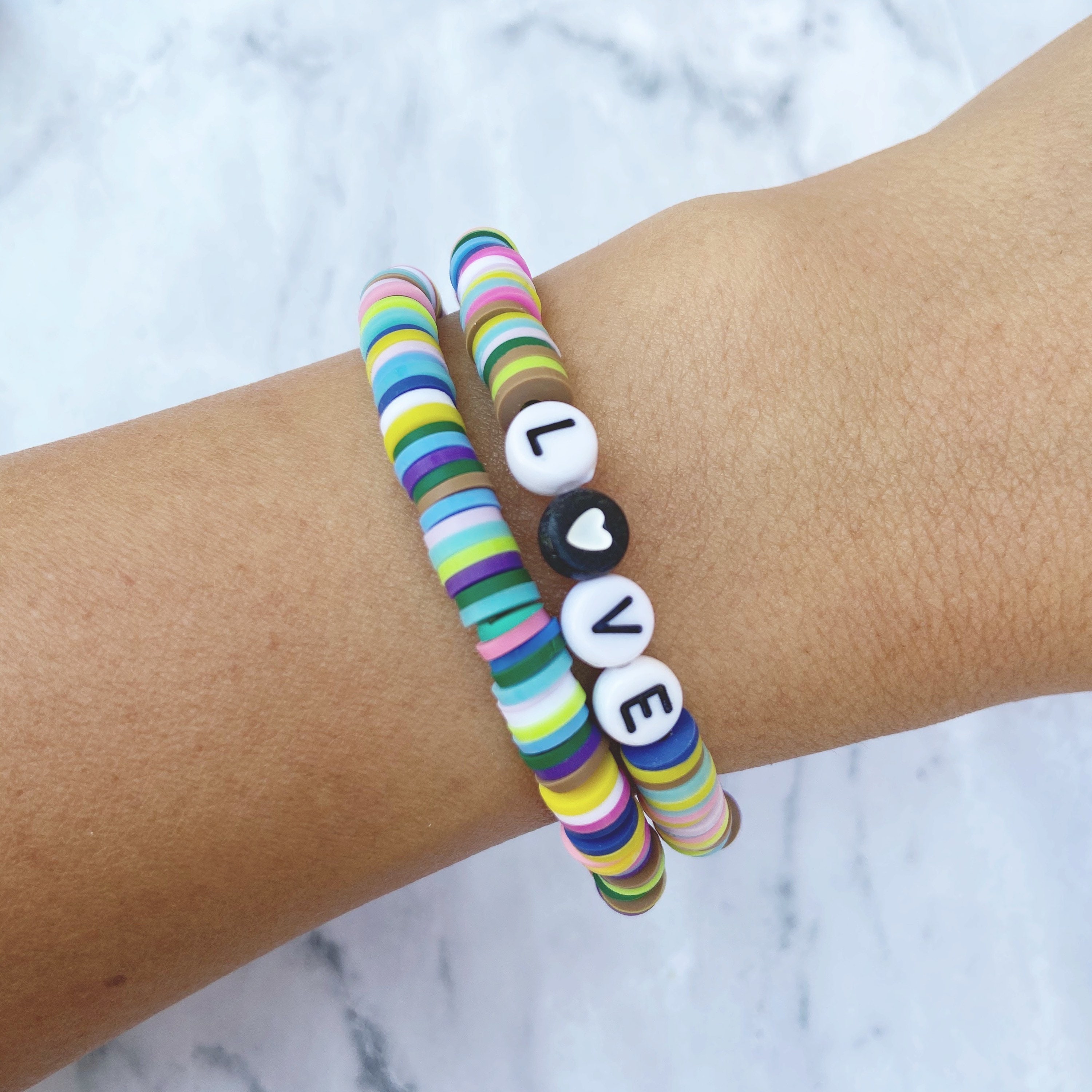 Cool Toned Colored Disc Bracelets