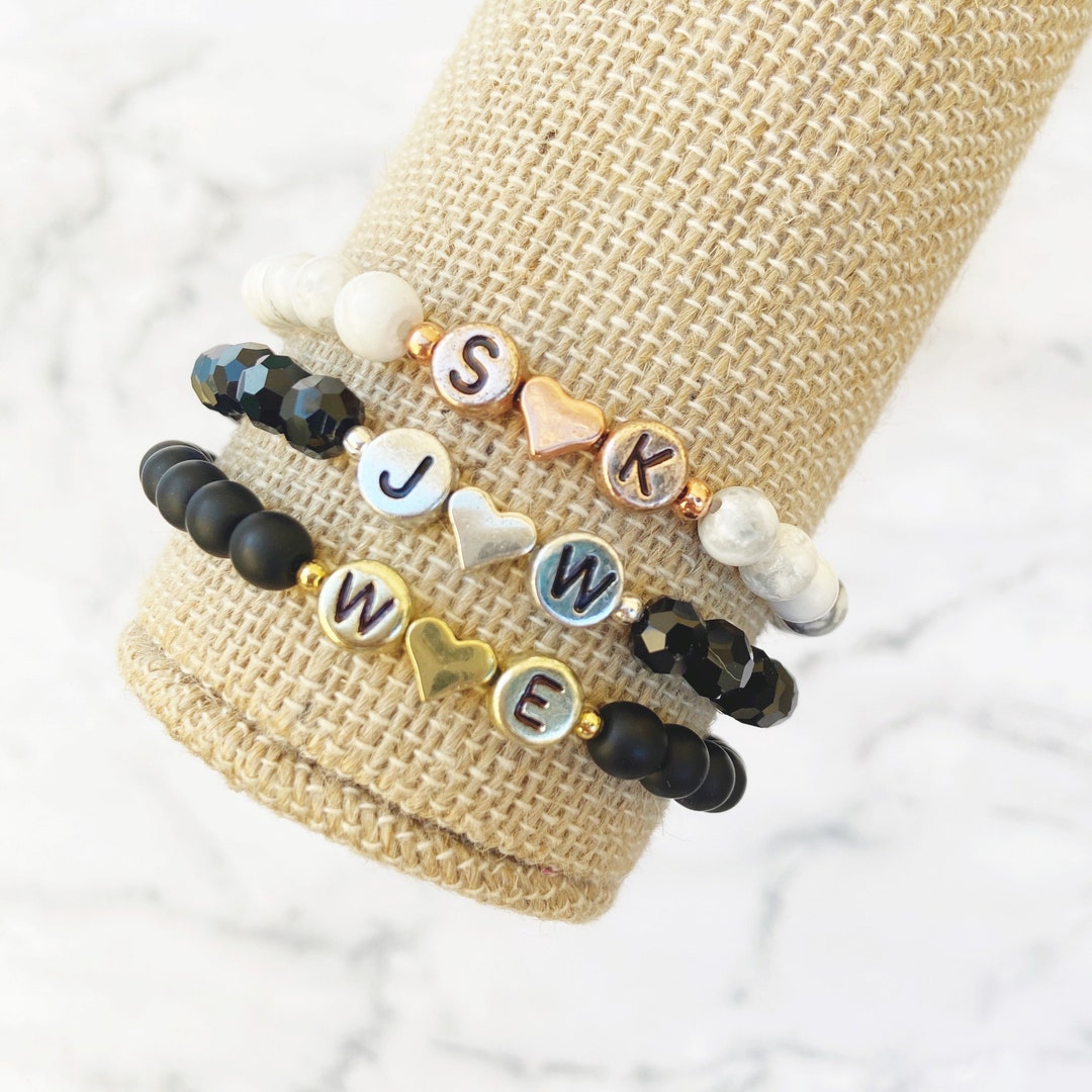 Beaded bracelets with initials Clearance