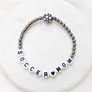 Custom Soccer Bracelet | Personalized Soccer Bracelet Set | Soccer Gift for Women | Soccer Team Bracelet | Custom Sports Bracelet