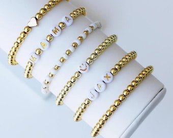 Gold Letter Custom Word Bracelet