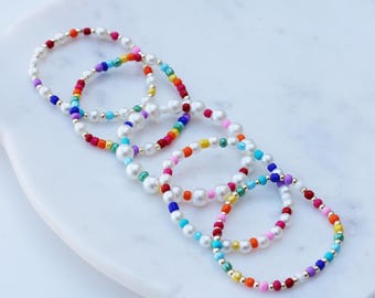 Colorful Pearl Seed Beaded Bracelets