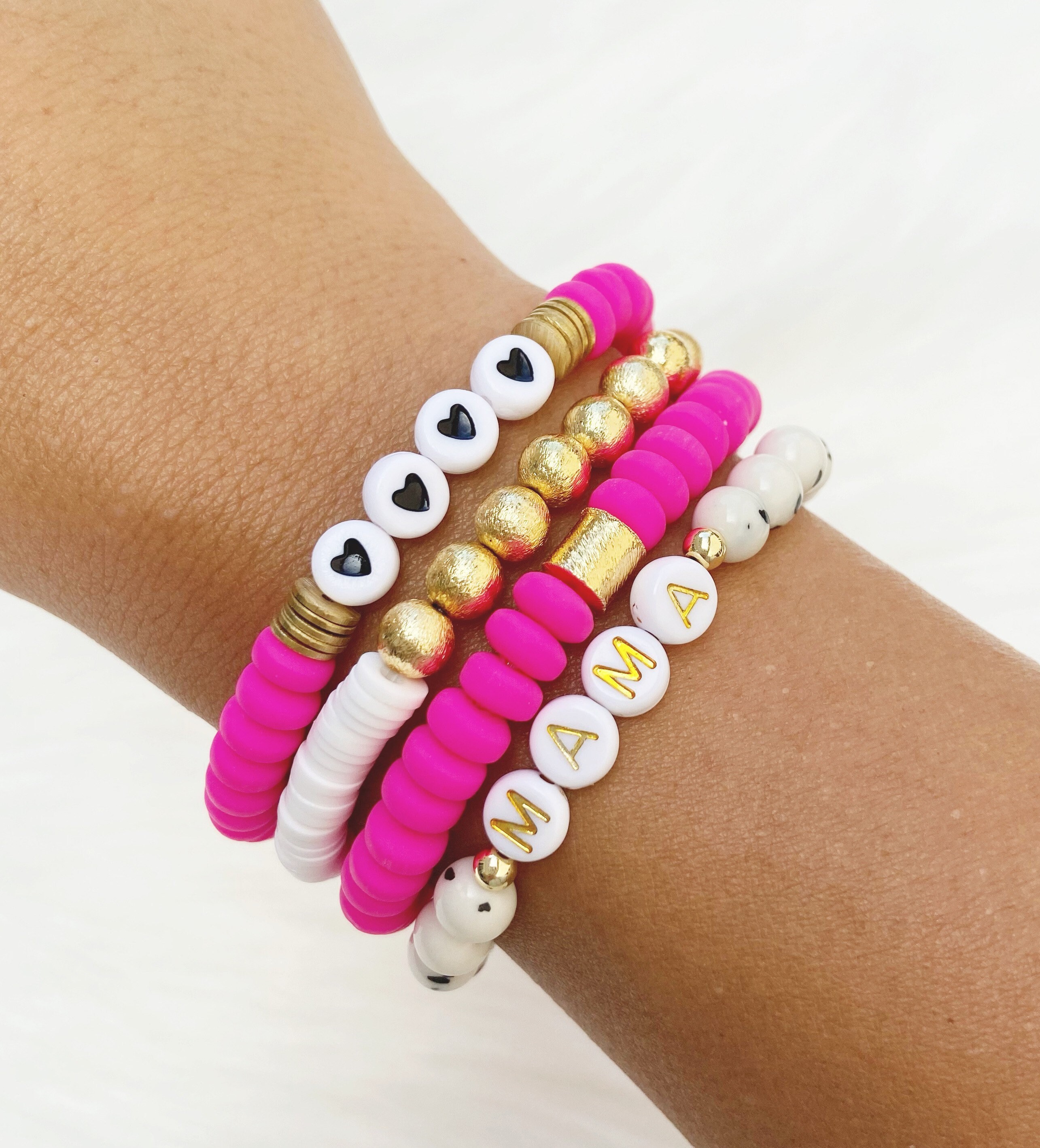 Custom Clay Bead Bracelets By Sarahndipity Jewelry Beaded Etsy