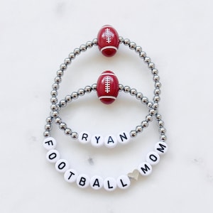 Custom Football Bracelet | Personalized Football Bracelet Set | Football Gift for Women | Football Team Bracelet | Custom Sports Bracelet