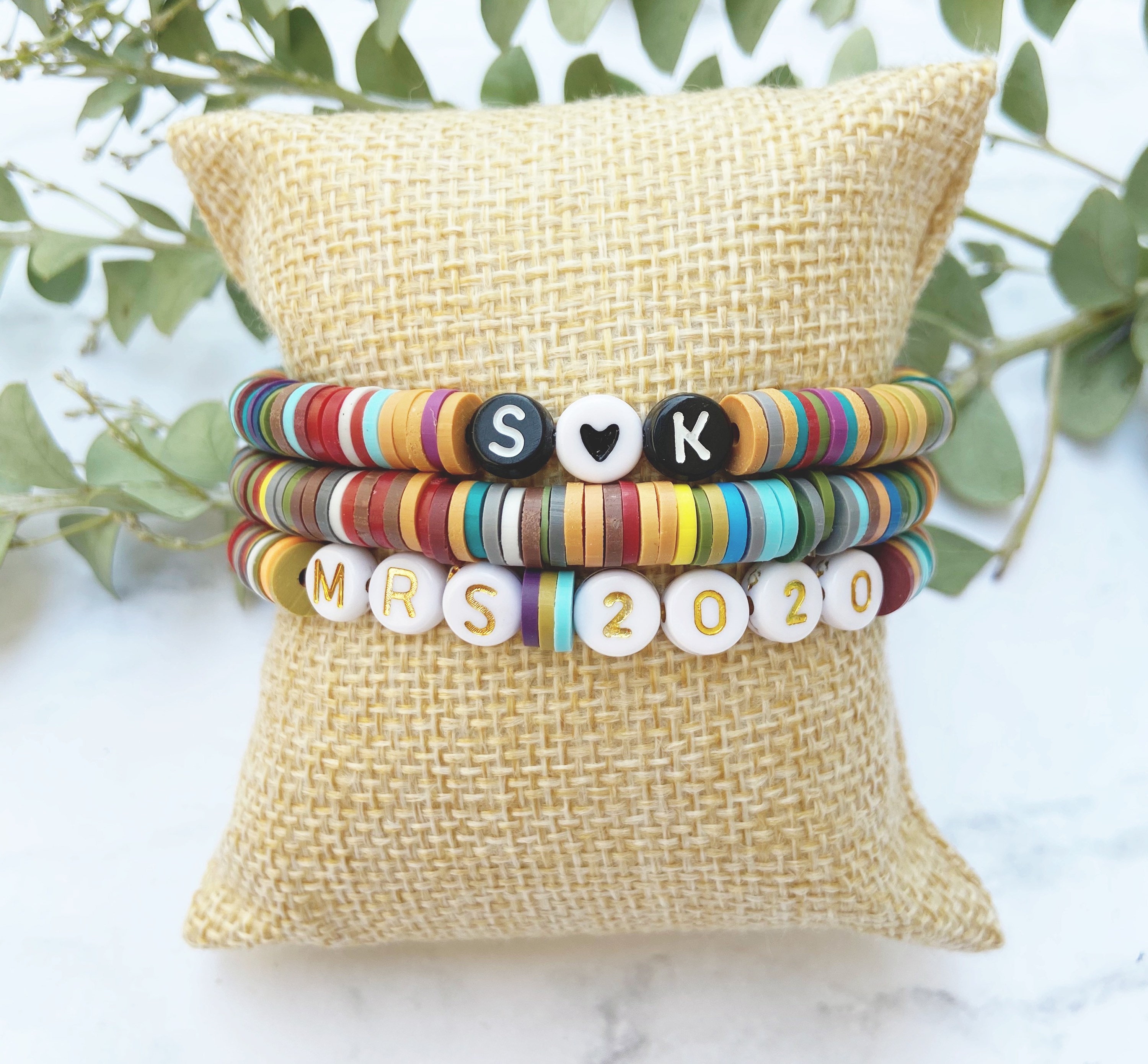 Fall Colored Disc Bracelets